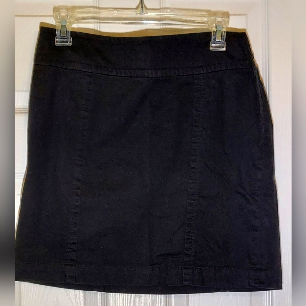 LOFT | Black Cotton Mini Skirt, Size 4.